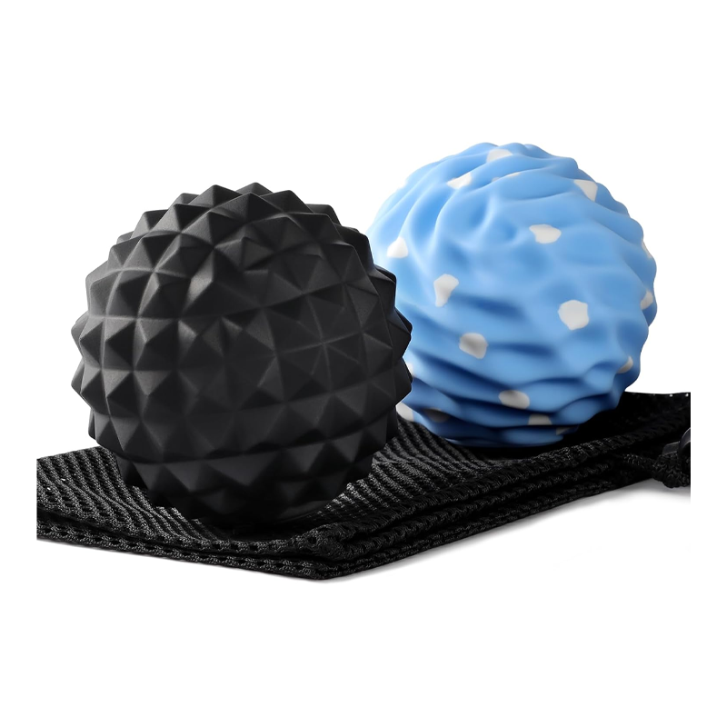 Large silicone massage balls for fascia relaxation - yoga deep tissue massage, trigger point therapy, plantar fasciitis, muscle knots, muscle soreness massage balls (2-pack)