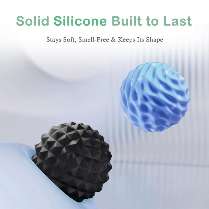 Large silicone massage balls for fascia relaxation - yoga deep tissue massage, trigger point therapy, plantar fasciitis, muscle knots, muscle soreness massage balls (2-pack) - Image 2