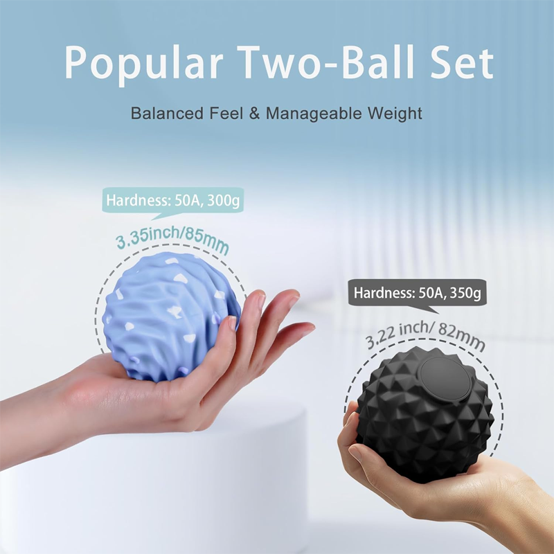 Large silicone massage balls for fascia relaxation - yoga deep tissue massage, trigger point therapy, plantar fasciitis, muscle knots, muscle soreness massage balls (2-pack) - Image 3
