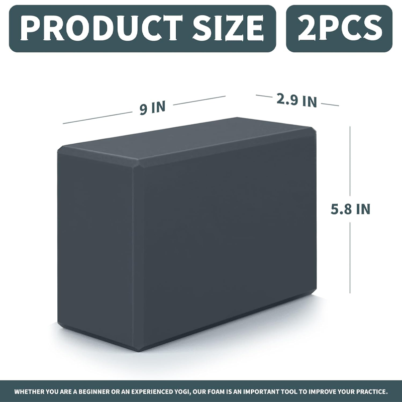 Two yoga blocks, 9 inches x 6 inches x 3 inches, made of EVA foam, suitable for yoga, Pilates, stretching and meditation. - Image 2